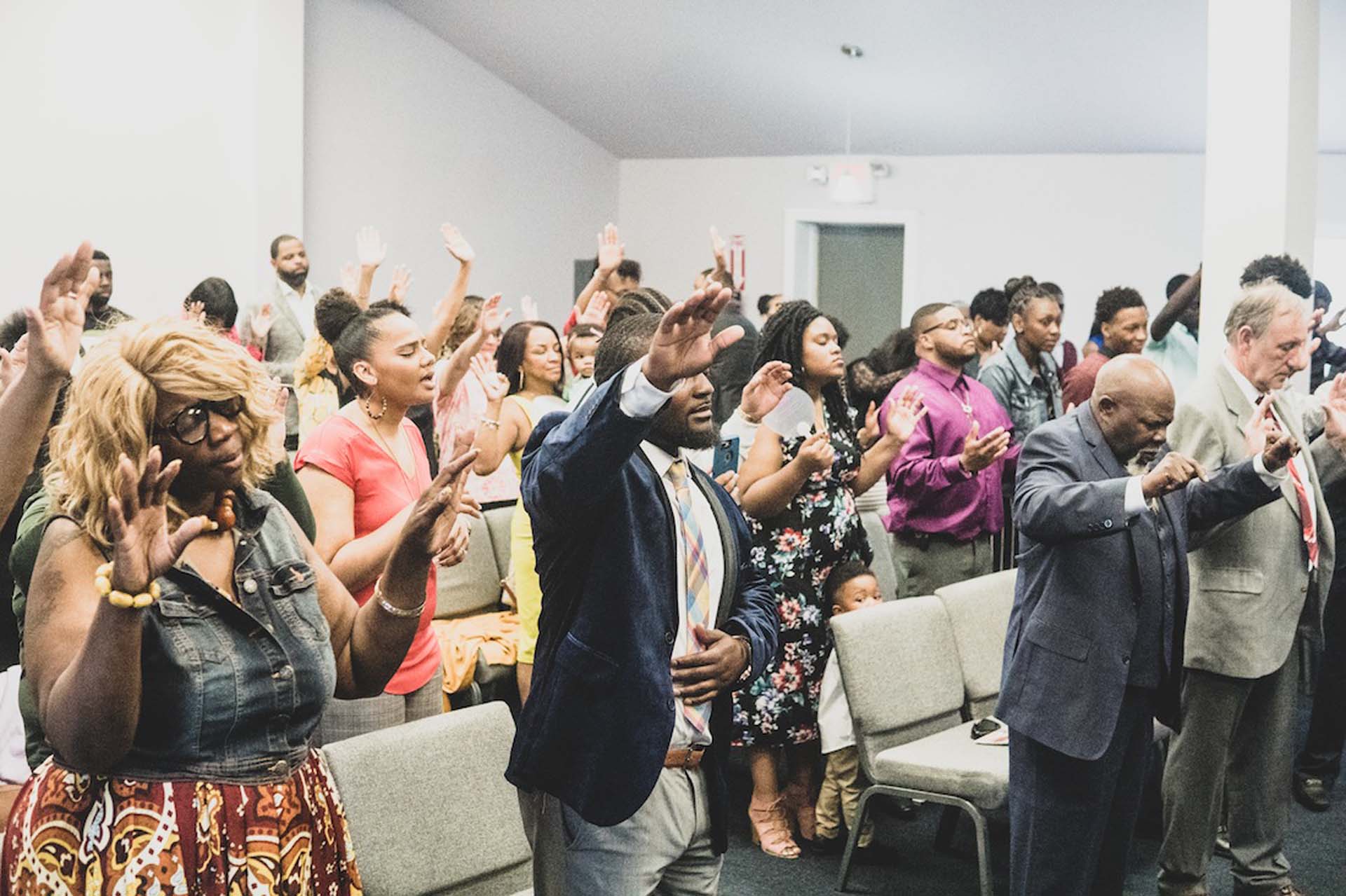 People Worshipping at Pathway of Life Ministries